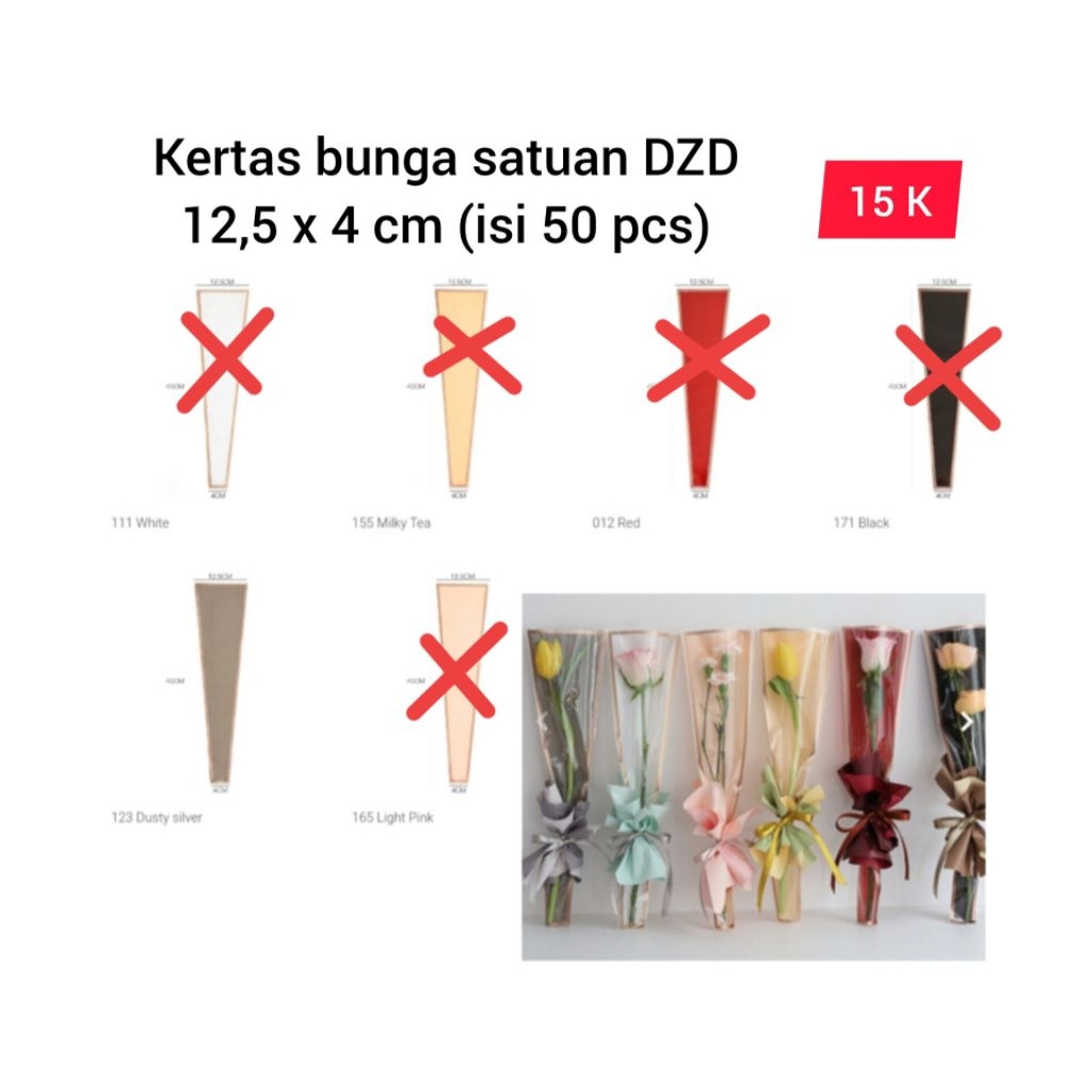 

Kertas Bunga Single Rose DZD/ Kertas satuan / kantong bunga / single flower