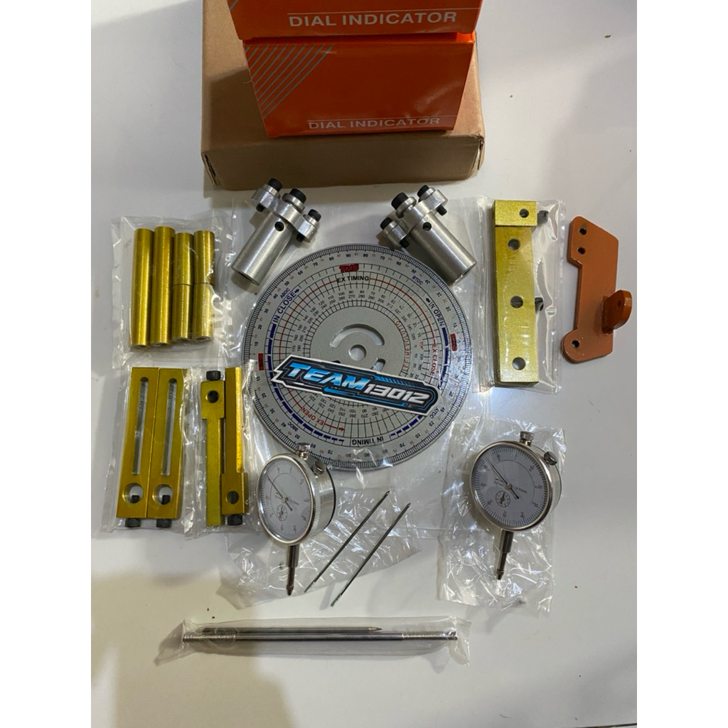 

Busur derajat dial set beserta buret paket lengkap stand dial universal semua motor flexible degree wheel