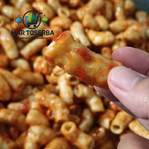 

MT MAKARONI PEDAS MANIS 1kg Makaroni Pedas Manis Gurih Makaroni Mekar Pedas Manis Camilan Snack