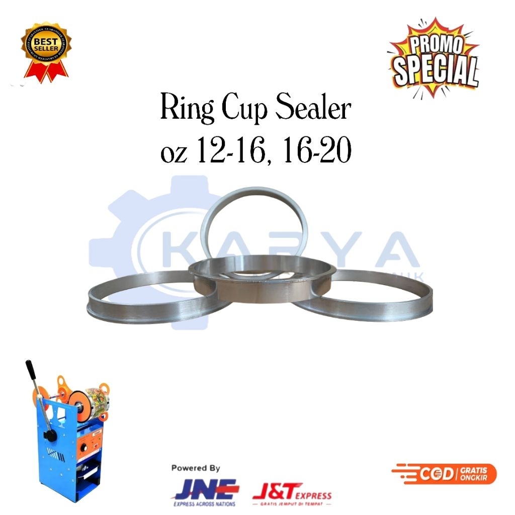 SPAREPART CUP SEALER RING CUP SEALER UKURAN 12-16Oz, 16-22Oz UNTUK SEMUA MESIN CUP SEALER