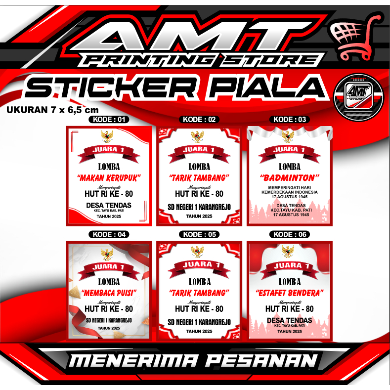 

Jual Stiker Piala-Stiker Label Piala-Stiker Peringkat-Stiker Perlombaan-Stiker Piala-Harga Lembaran