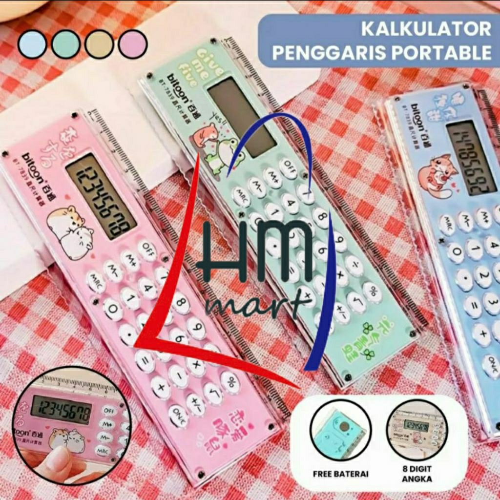 

Kalkulator Penggaris Karakter 8digit/15 cm