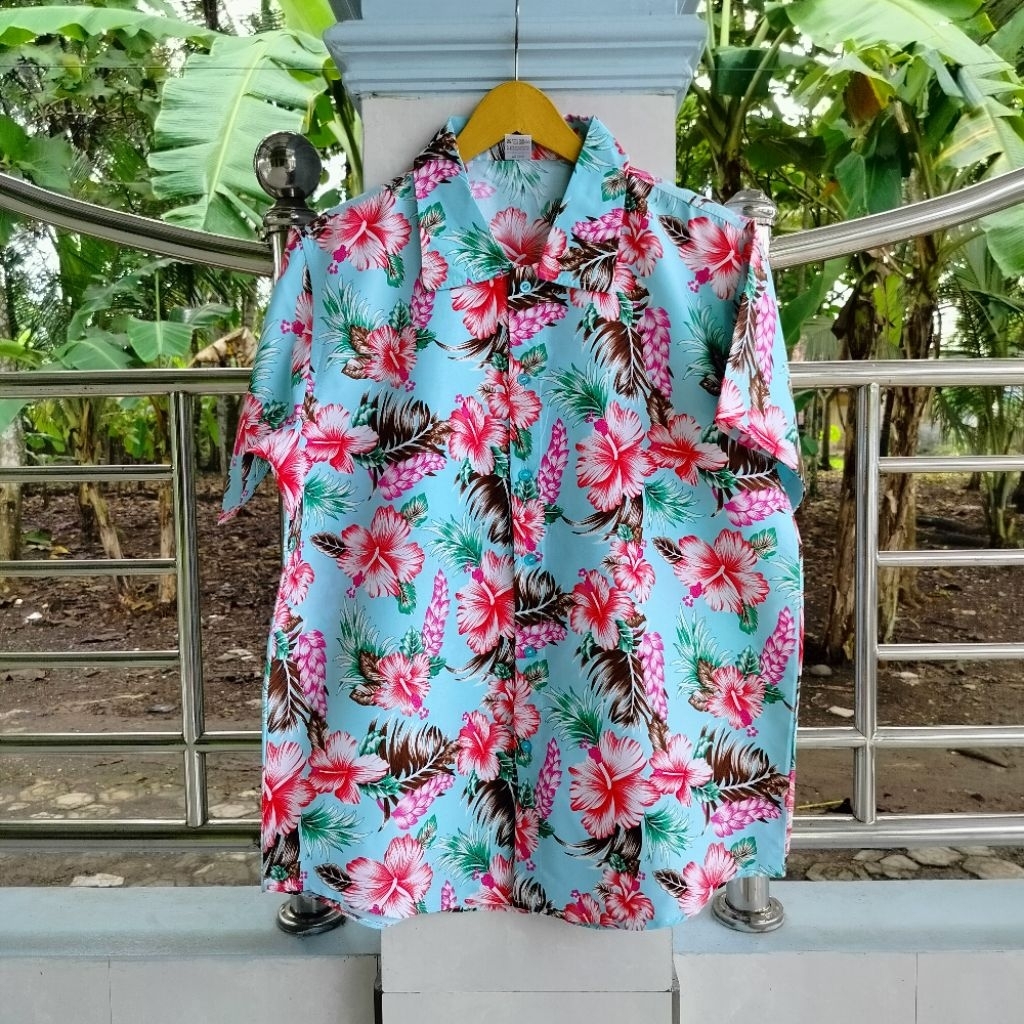 Kemeja / Lengan Pendek / Motif / Hawaii / Vintage / Second / NM