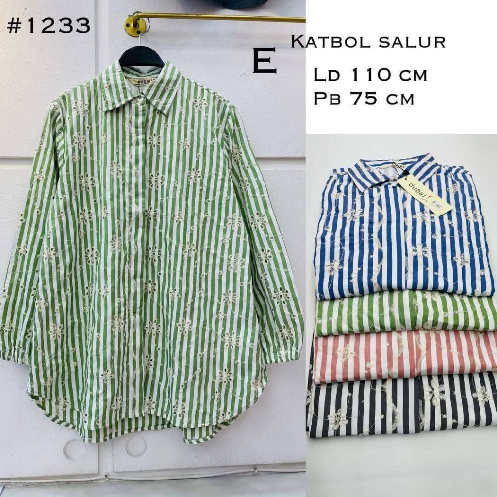 ATASAN KATBOL KEKINIAN / ATASAN DUBAI / KEMEJA WANITA SALUR / ATASAN SALUR