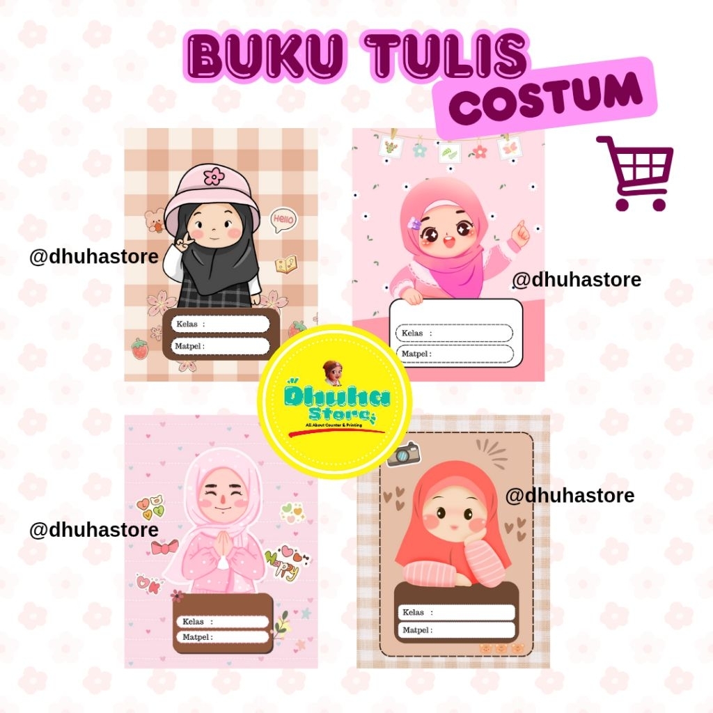 

[5pcs] buku tulis costum tema chiby hijab