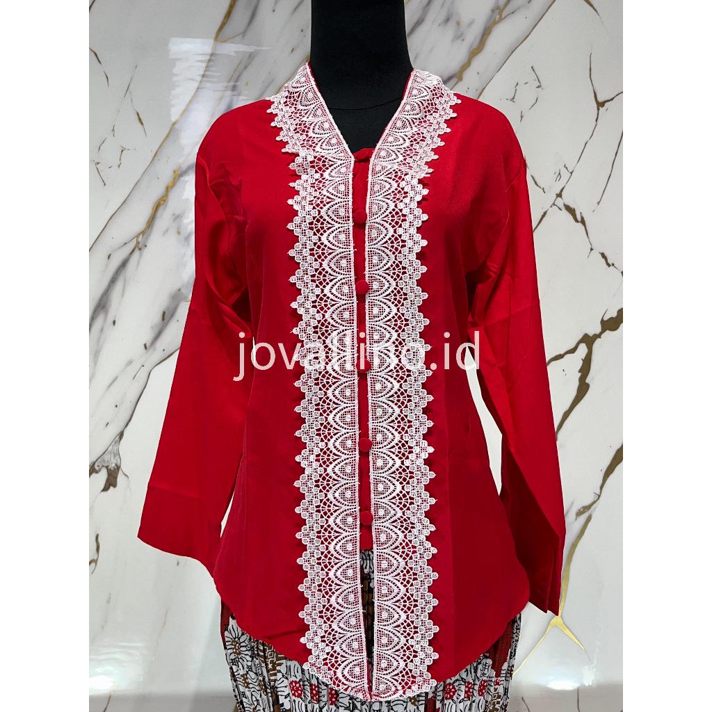 Kebaya Encim Modern Renda Motif Bunga Bahan Katun/Kebaya Encim Renda Modern Bahan Katun Premium/Keba