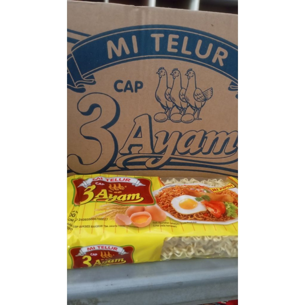 

mie telur cap 3 ayam 1 dus