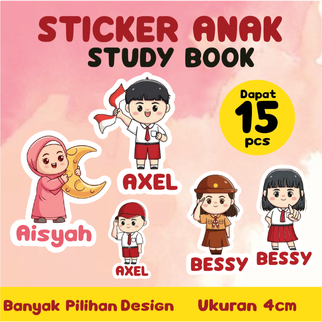 

Stiker Nama Anak [Study Book] - Custom Label Nama Buku Pelajaran, Nama Anak, Sticker Hampers