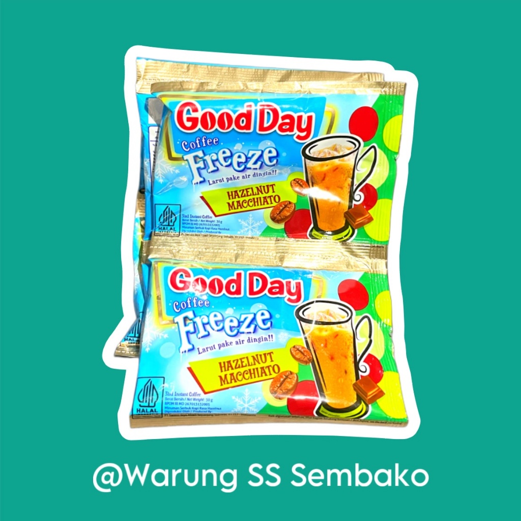 

Good Day Freeze Kopi Bubuk Hazelnut Macchiato 1 renceng isi 10 pcs