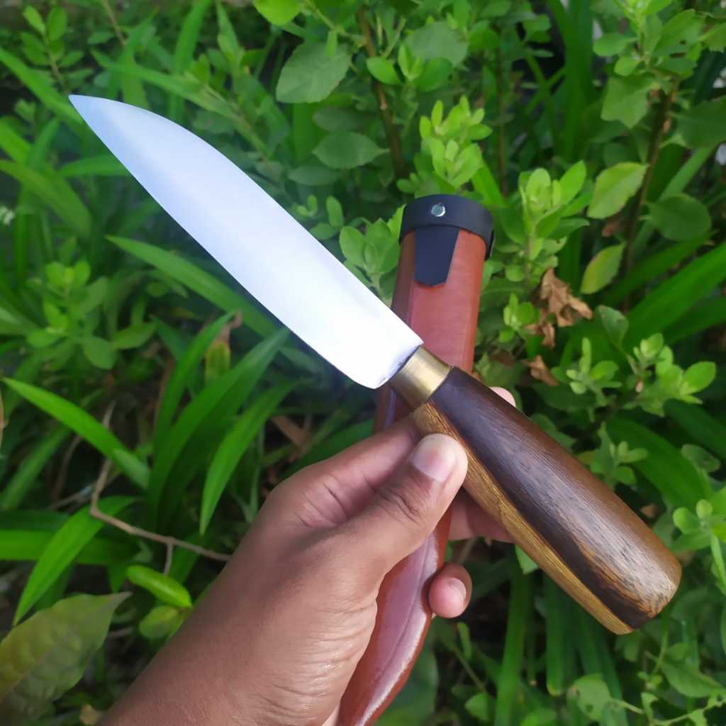 ID PISAU BAJA PER JEEP WILLYS 15 CM SERBAGUNA KUAT & TAJAM HANDLE KAYU SONOKELING SARUNG KALB COCOK