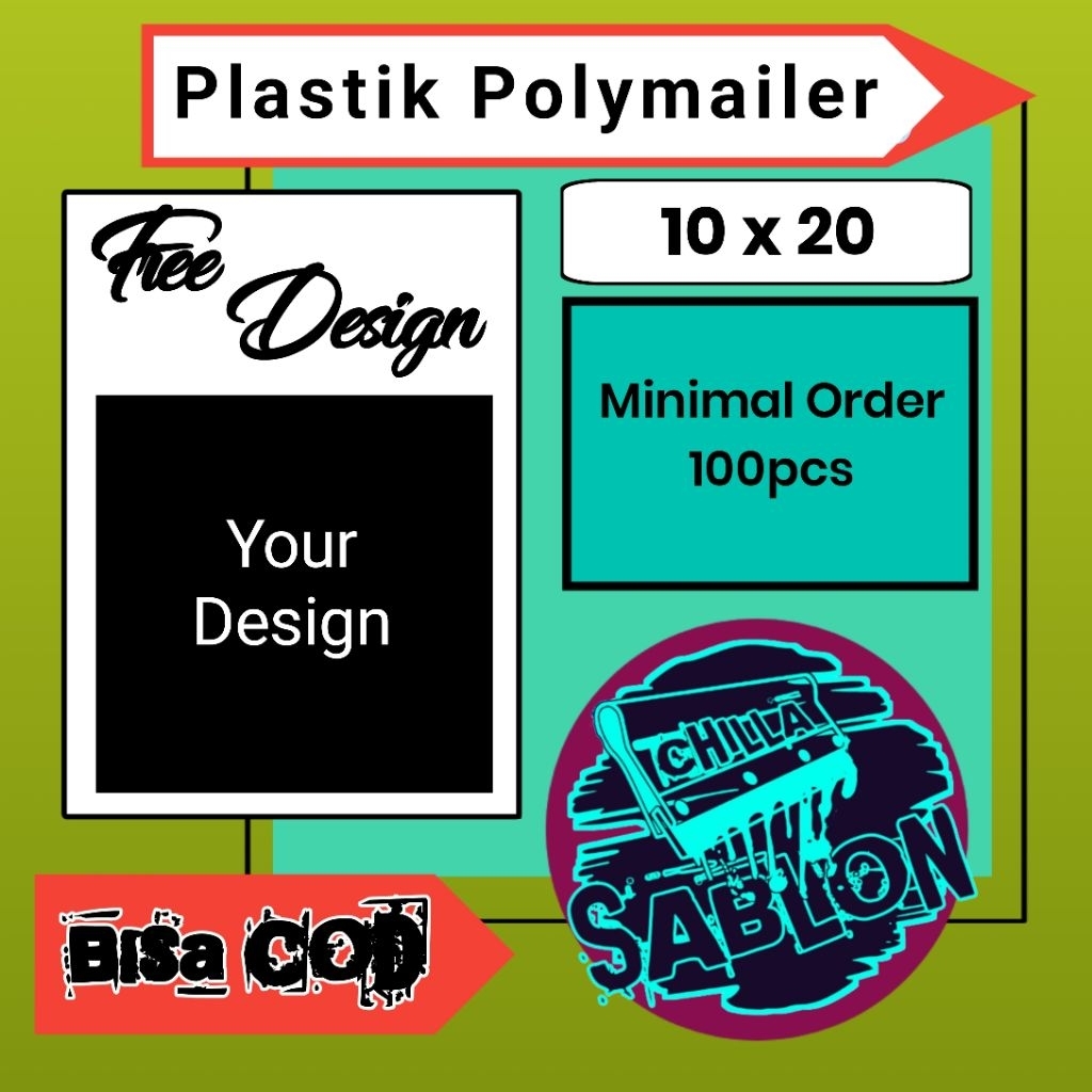 Sablon Plastik Polymailer 10x20