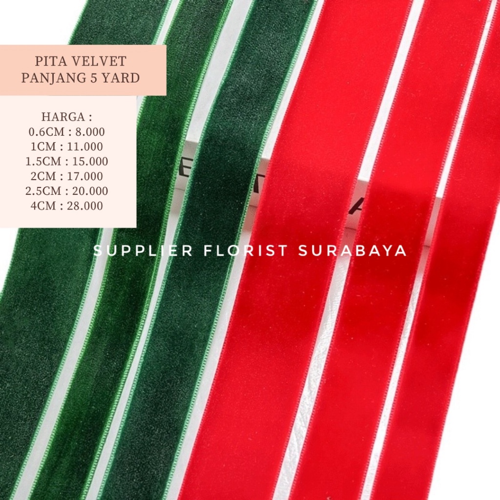 

[0,6CM - 4CM X 5YARD] 1 ROLL PITA VELVET BLUDRU PITA KADO SOUVENIR HAMPERS CHRISTMAS GIFT KOREAN RIBBON BELUDRU FLORIST ACCESSORIES AKSESORIS DEKORASI DIY KERAJINAN NATAL MERAH MARON BURGUNDY HIJAU PUTIH SCRAPBOOK KLASIK ELEGAN VINTAGE HALUS MEWAH