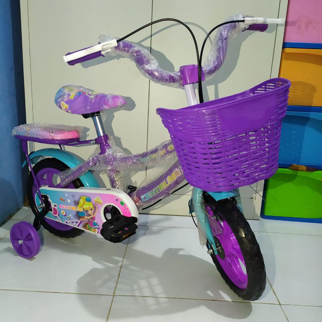 COD/SEPEDA UNGU ANAK/SEPEDA MURAH/SEPEDA ANAK MURAH/SEPEDA ANAK CEWEK UKURAN 12/SEPEDA ANAK CEWEK/SE