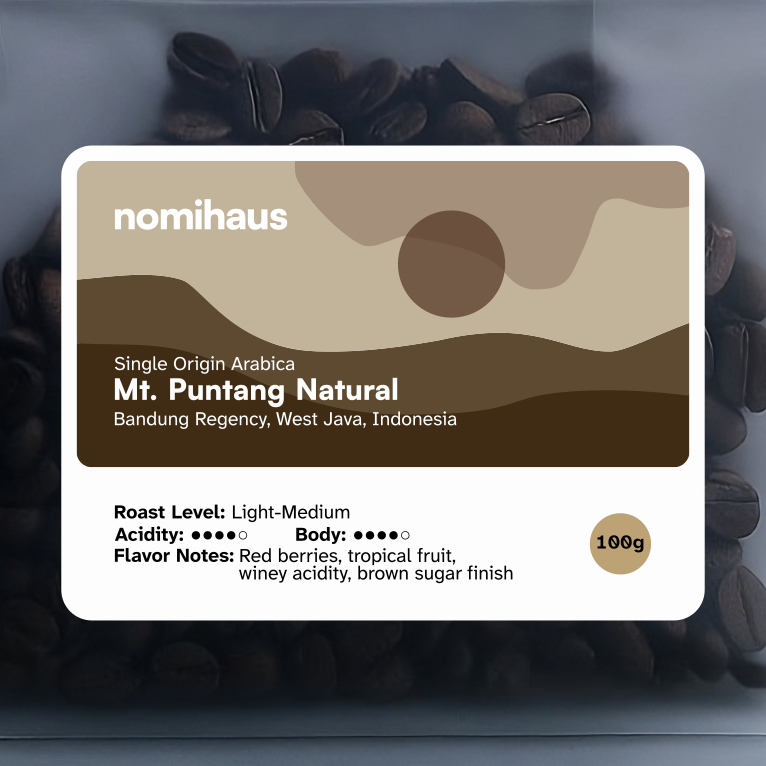 

Single Origin Arabica Coffee Mt. Puntang Natural 100 g - Nomihaus
