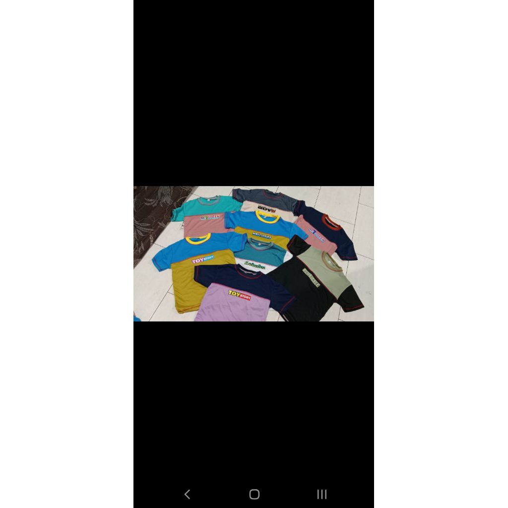 kaos anak warna kombinasi