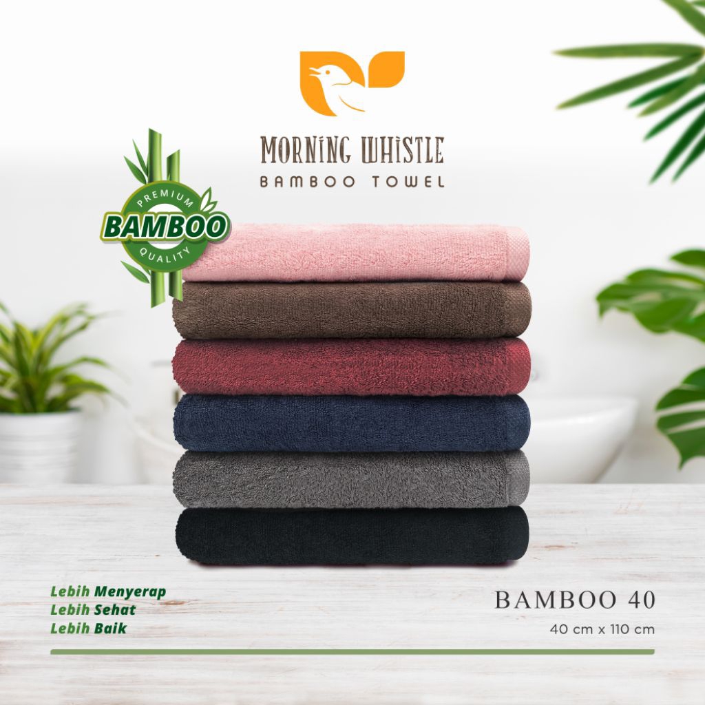 Handuk Bambu Morning Whistle BAMBOO 40 Handuk Salon / Handuk Rambut / Handuk Olahraga