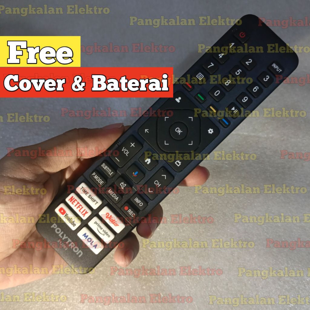 REMOTE POLYTRON GOGLE TV 81J263 ASLI ORIGINAL FREE COVER FREE BATU BATERAI AAA REMOT POLYTRON GOGLE 