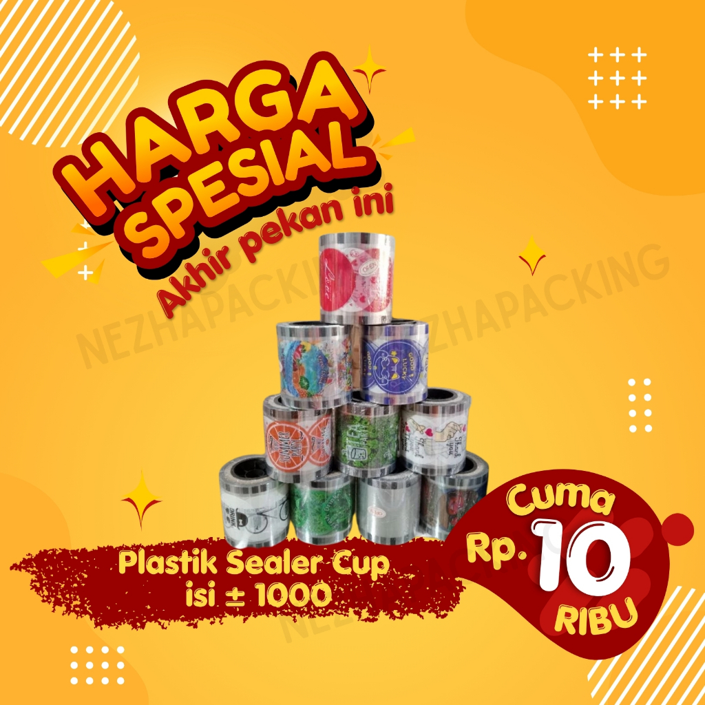 Cup Sealer Plastik Lid Cup Sealer Press Isi 1000pcs / Segel Gelas / Seal Cup