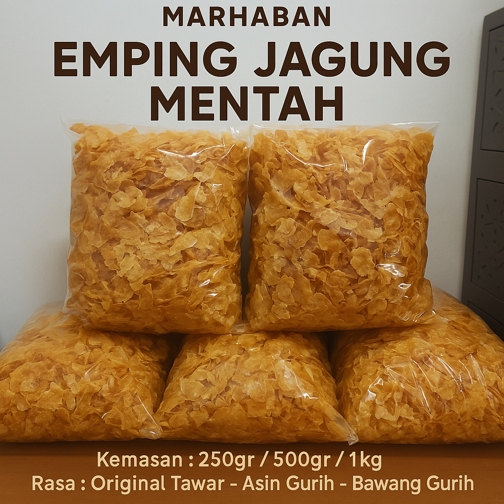 

Keripik Emping Jagung Gepeng Mentah Krecekan Malang