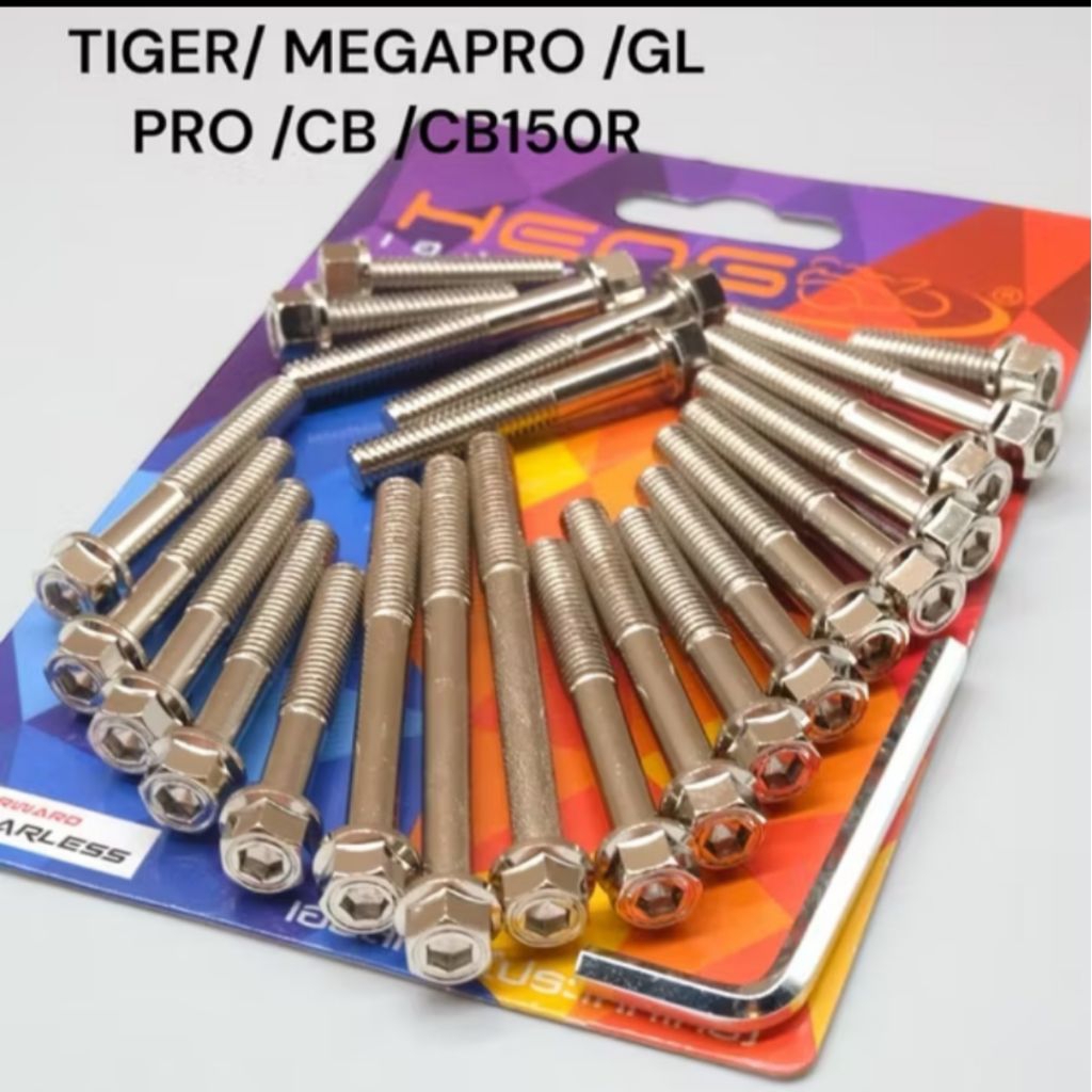 BAUT PROBOLT HENG 2 KUNCI BLOK MESIN HONDA TIGER/ MEGAPRO/ CB/ GL/ BAUT BAK KALTER BLOK MESIN
