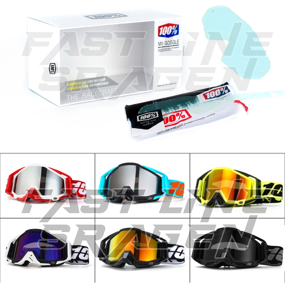 100% GO0GLE 2 LENSA FULL SET KACAMATA HELM TRAIL MOTOCROSS JPX ORCA KLX CRV SUPERMOTO ADVENTURE