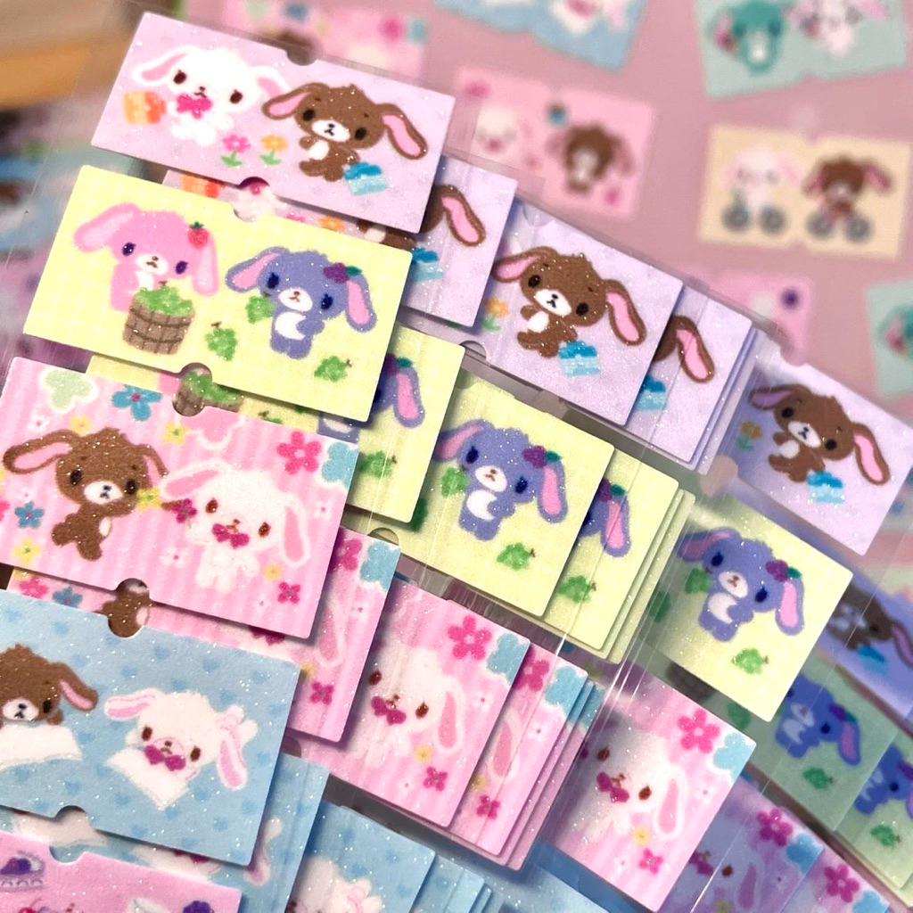 [byfufu] Sugar Bunnies Bookmark Glitter Sticker