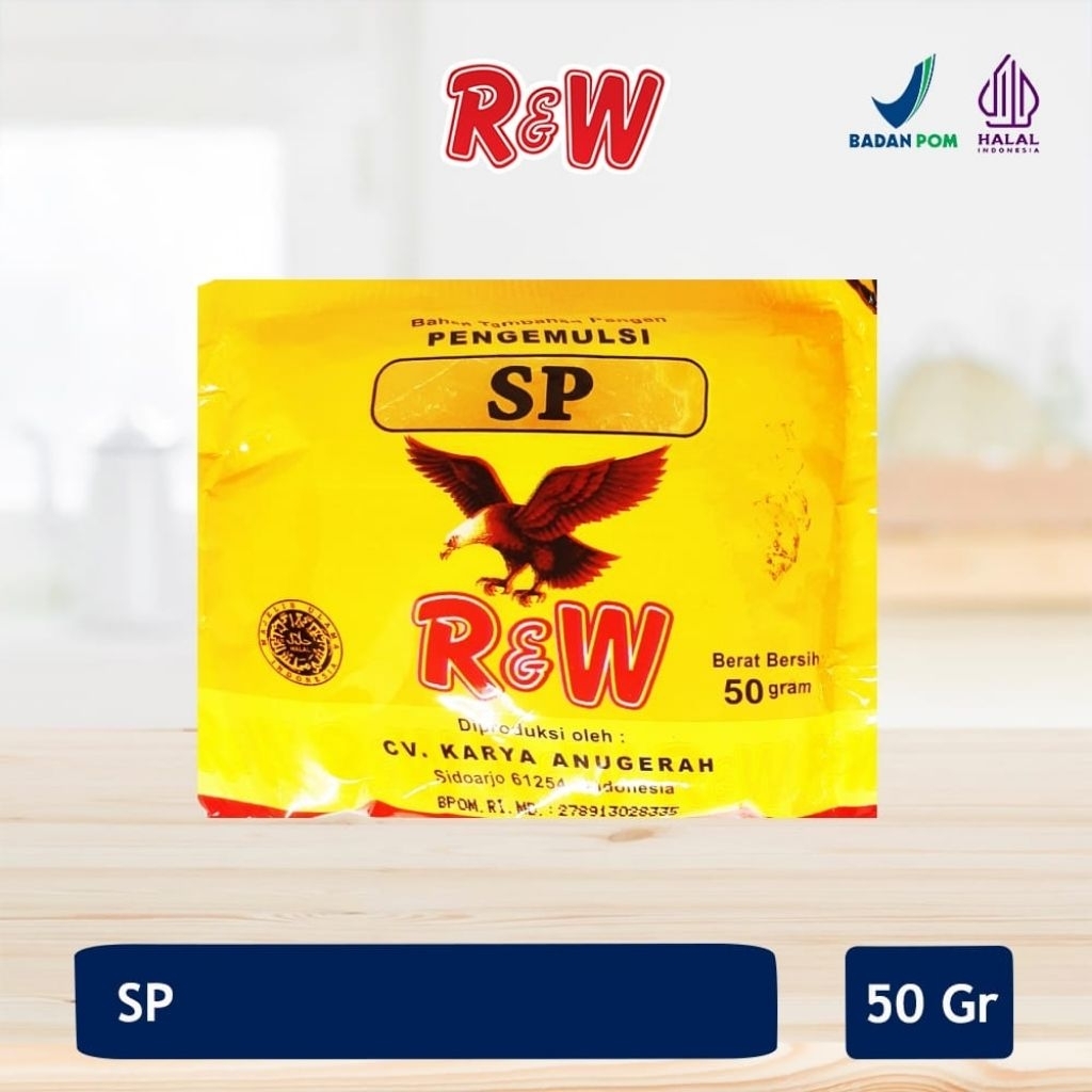 

promo emulsifier SP Ovalet TBM Pengemulsi Pelembut Pengembang Kue Roti Rajawali R&W RW 50 gr
