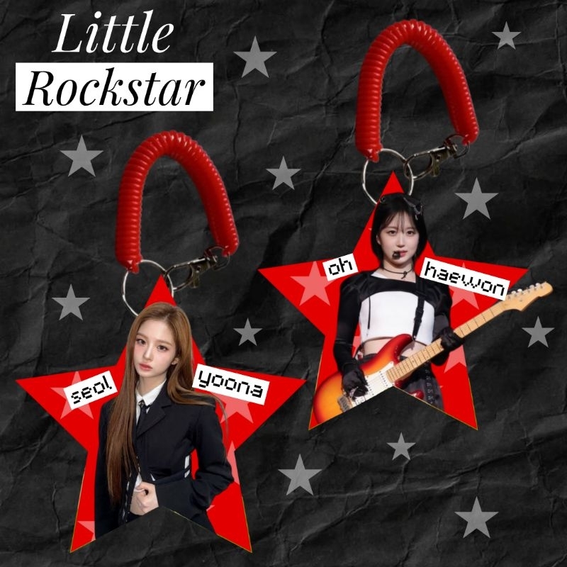 [PRE-ORDER] LITTLE ROCKSTAR NMIXX KEYCHAIN ACRYLIC AESTHETIC CUTE BAE SULLYOON HAEWON LILY KYUJIN JI