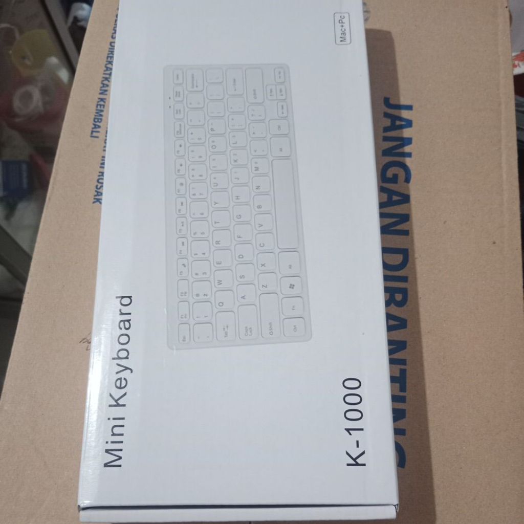 Keyboard kabel gaming komputer pc mini murah silent tipis mini-Hitam