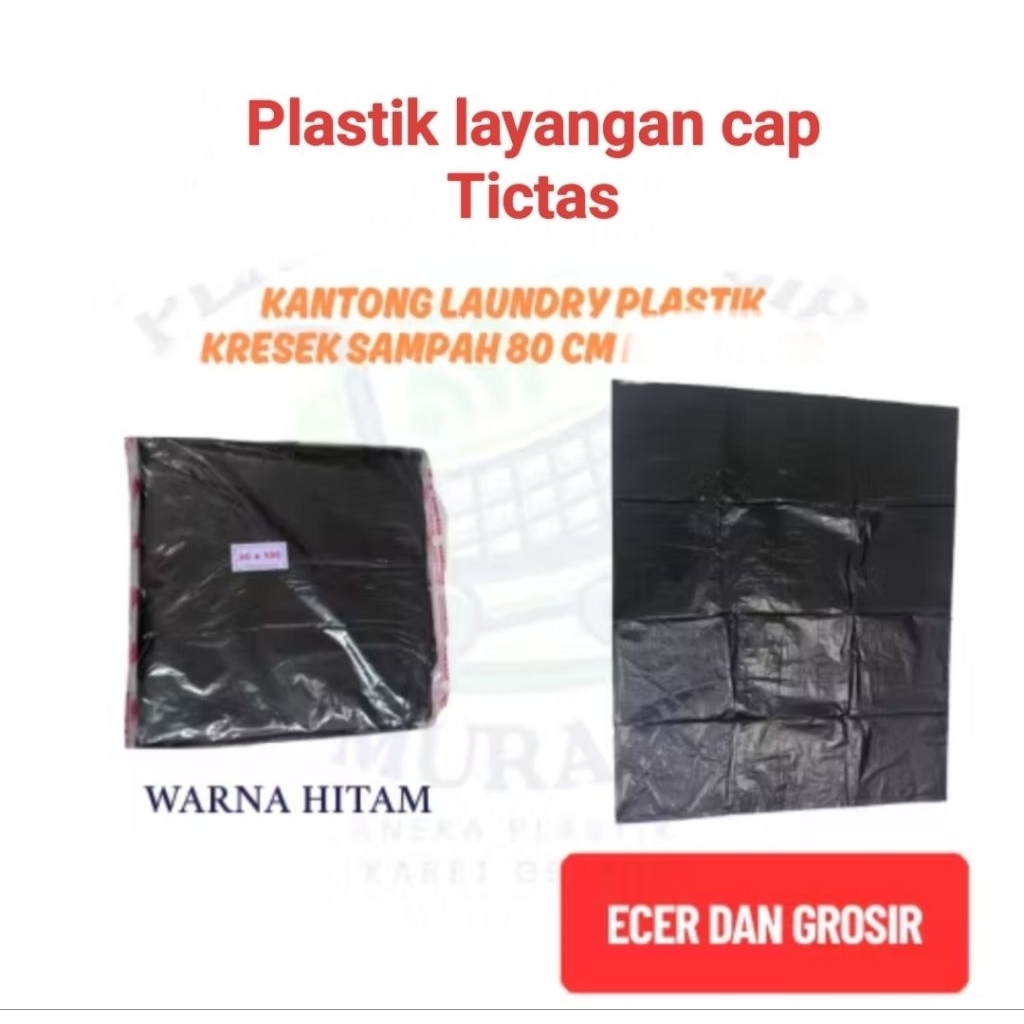 1pcs Plastik layangan kantong sampah cap Tic-Tas UK 80cm x 100cm