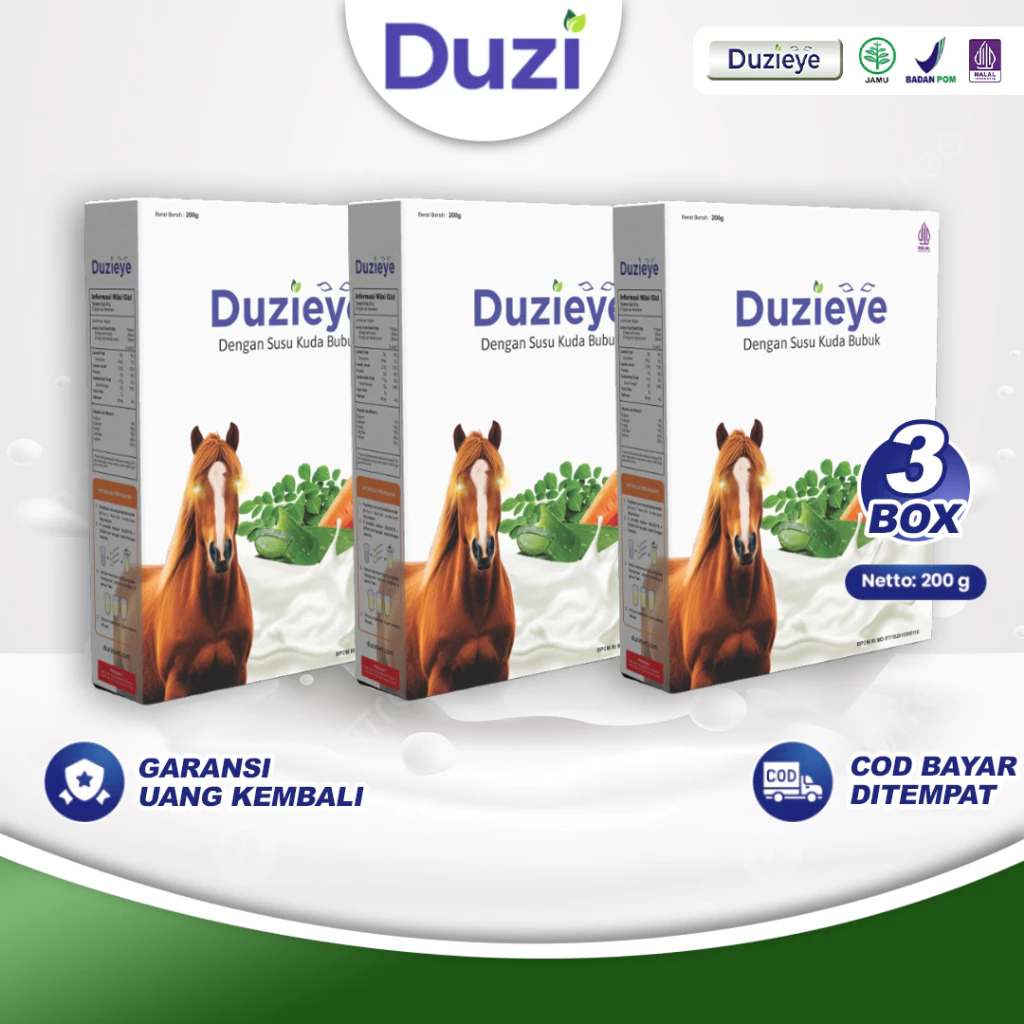 

Duzi Eye Susu Kuda Yang Diformulasikan Khusus Untuk Mata Minus, Lelah Dan Katarak