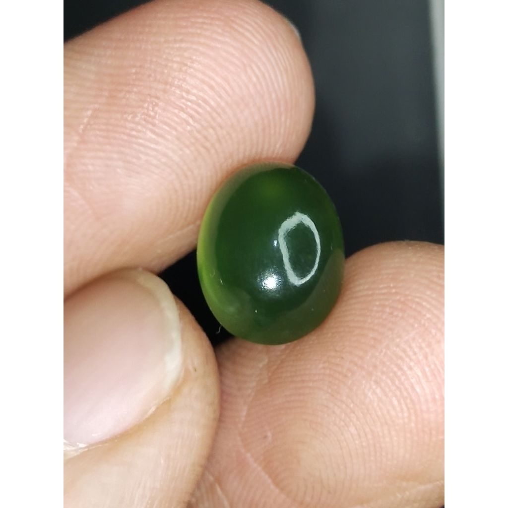 Natural Serpentine Memo 11 x 9 x 5.2 mm 3.7 Ct Giok Hijau Super Oval Cabochon YGL 1249