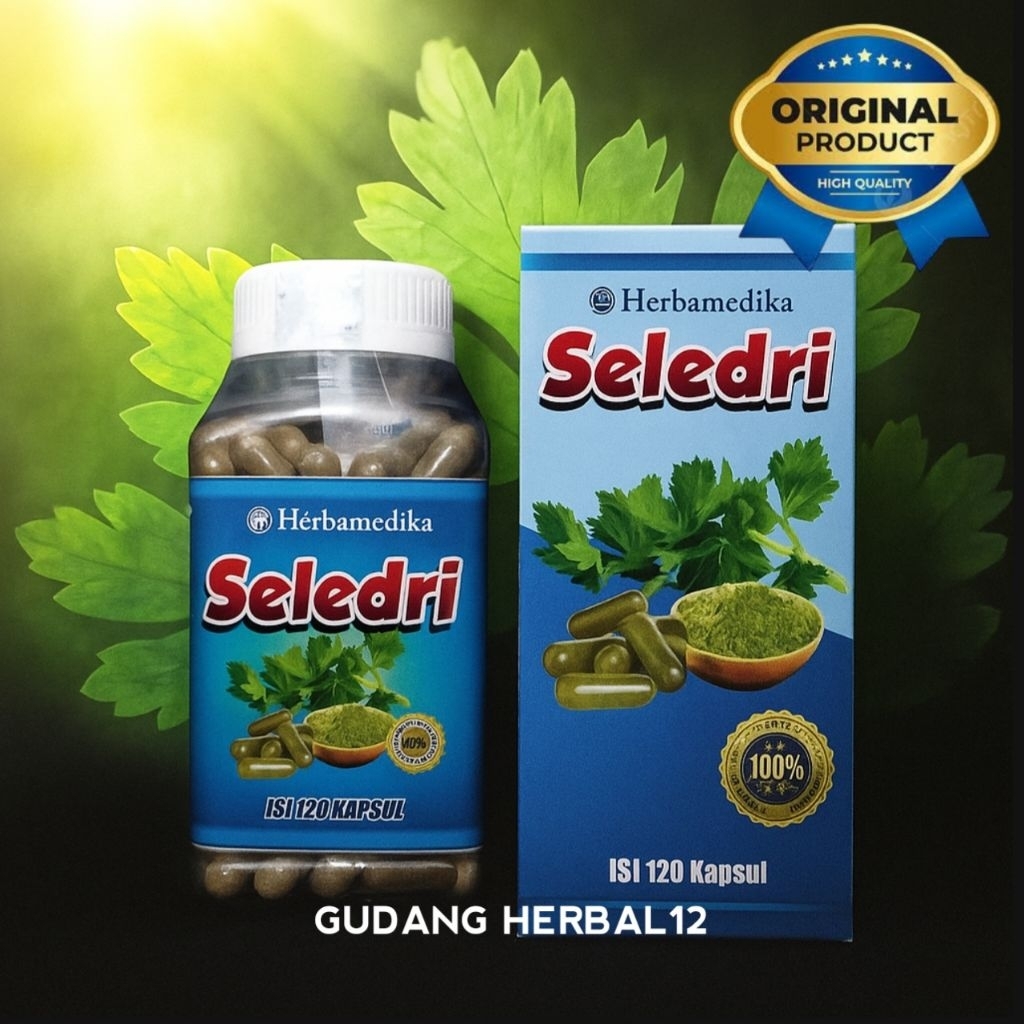Kapsul Daun Seledri Herbamedika ( isi 120 kapsul )