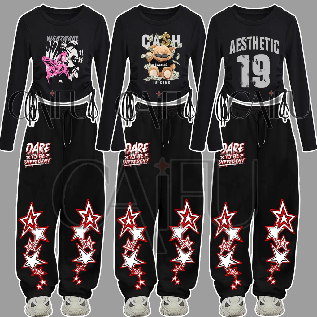 Setelan Outfit Skena Remaja Kekinian Celana Skena Dare to Be Different x