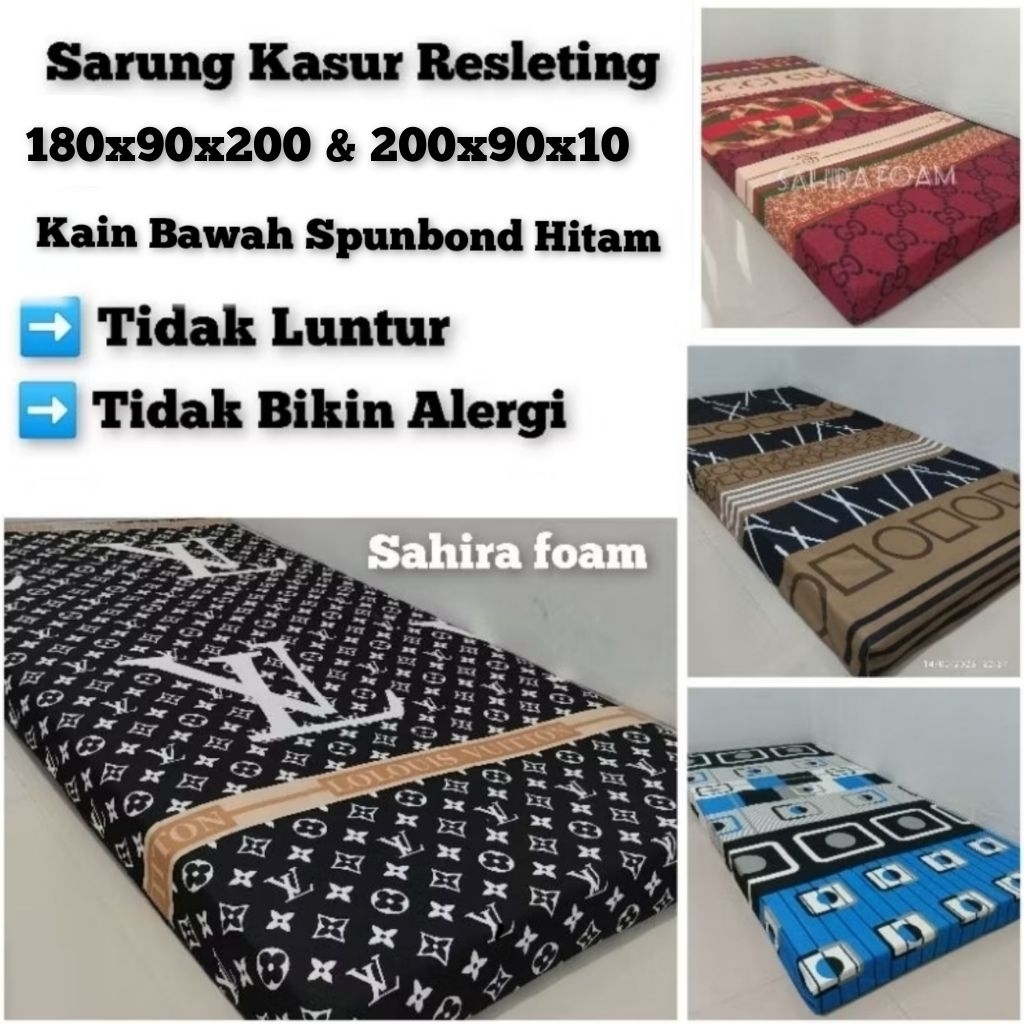 SARUNG KASUR BUSA RESLETING UK 180X90X10 /200X90X10 CM. LEMBUT & TIDAK BIKIN ALERGI. BAWAH SPUNBOND