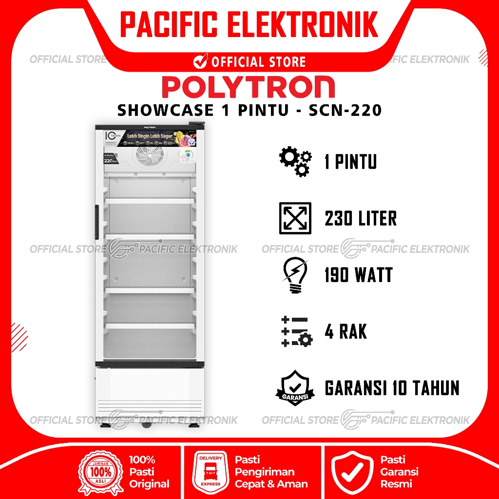 Showcase Polytron 4 Rak 230Liter SCN-220 / SCN220