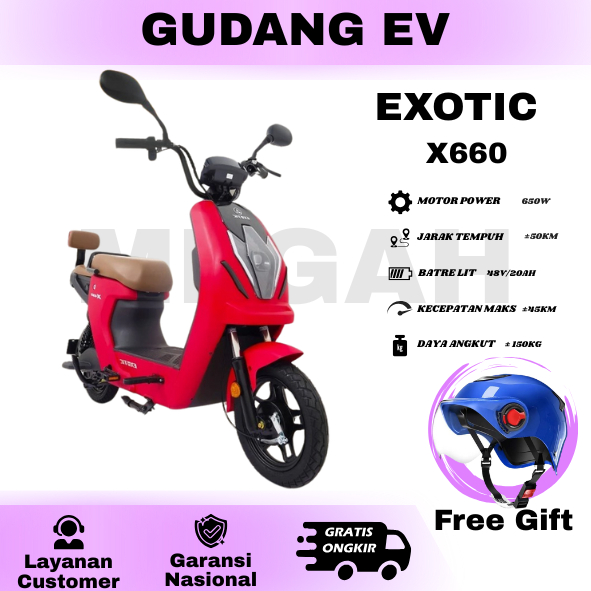 SEPEDA LISTRIK EXOTIC X660 X-660 NEW MODEL TERBARU 2025