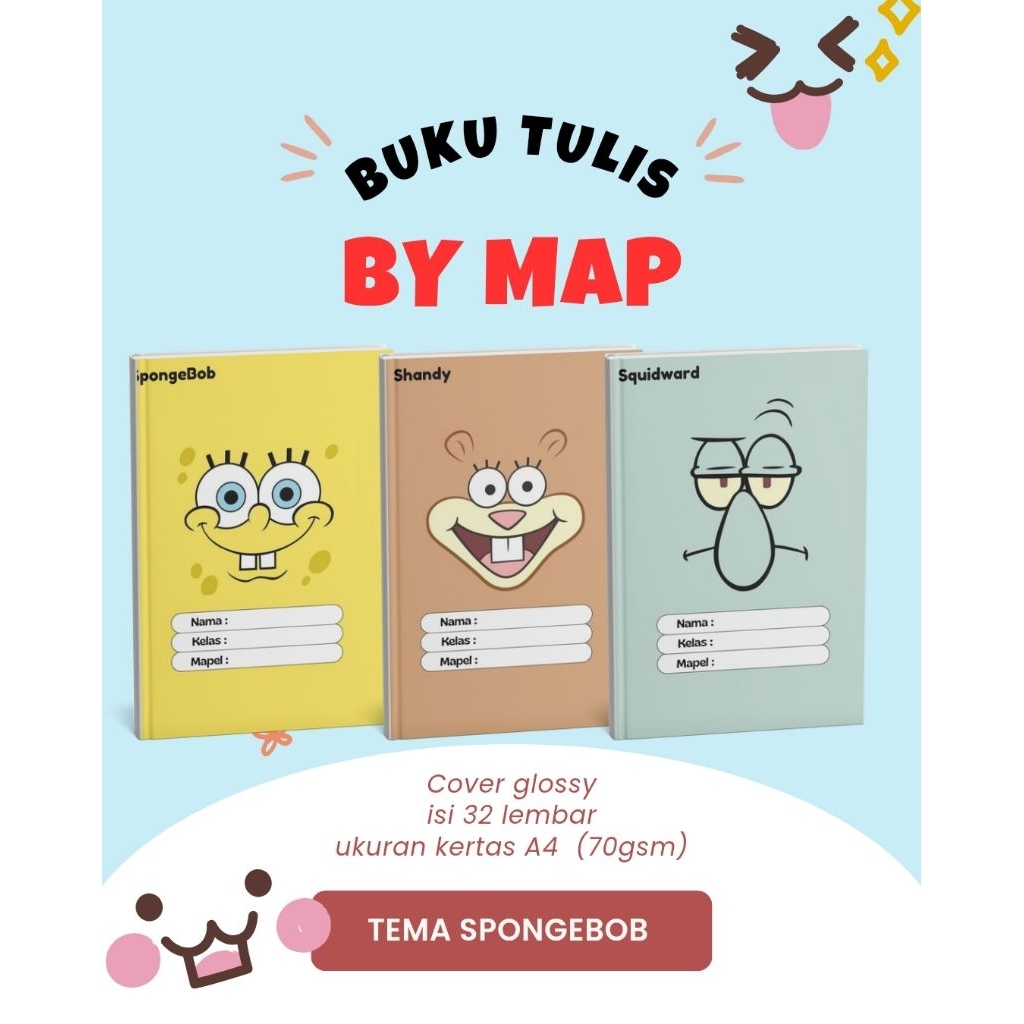 

BUKU TULIS TEMA SPONGEBOB ISI 32 LEMBAR UKURAN KERTAS A4 70GSM TERMURAH