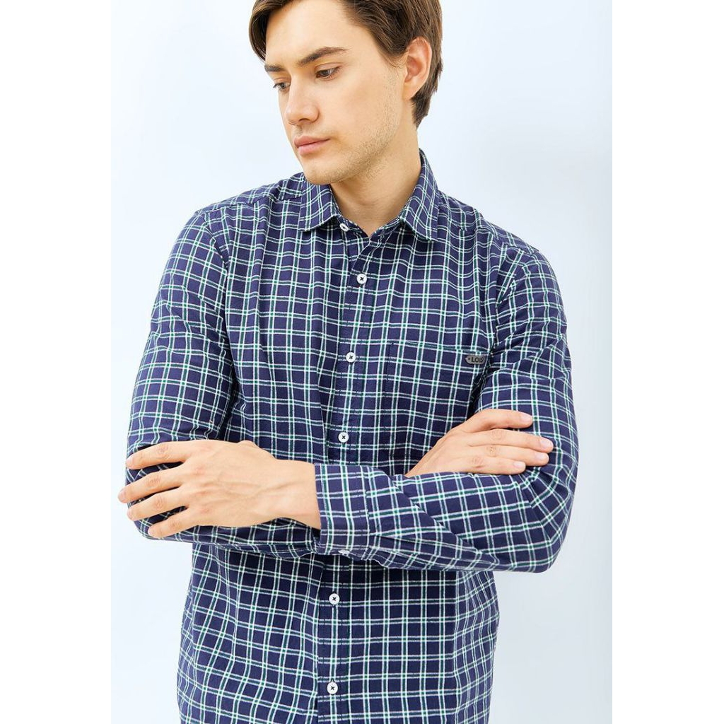LOIS Original Kemeja Pria Bahan Katun Motif KLL427