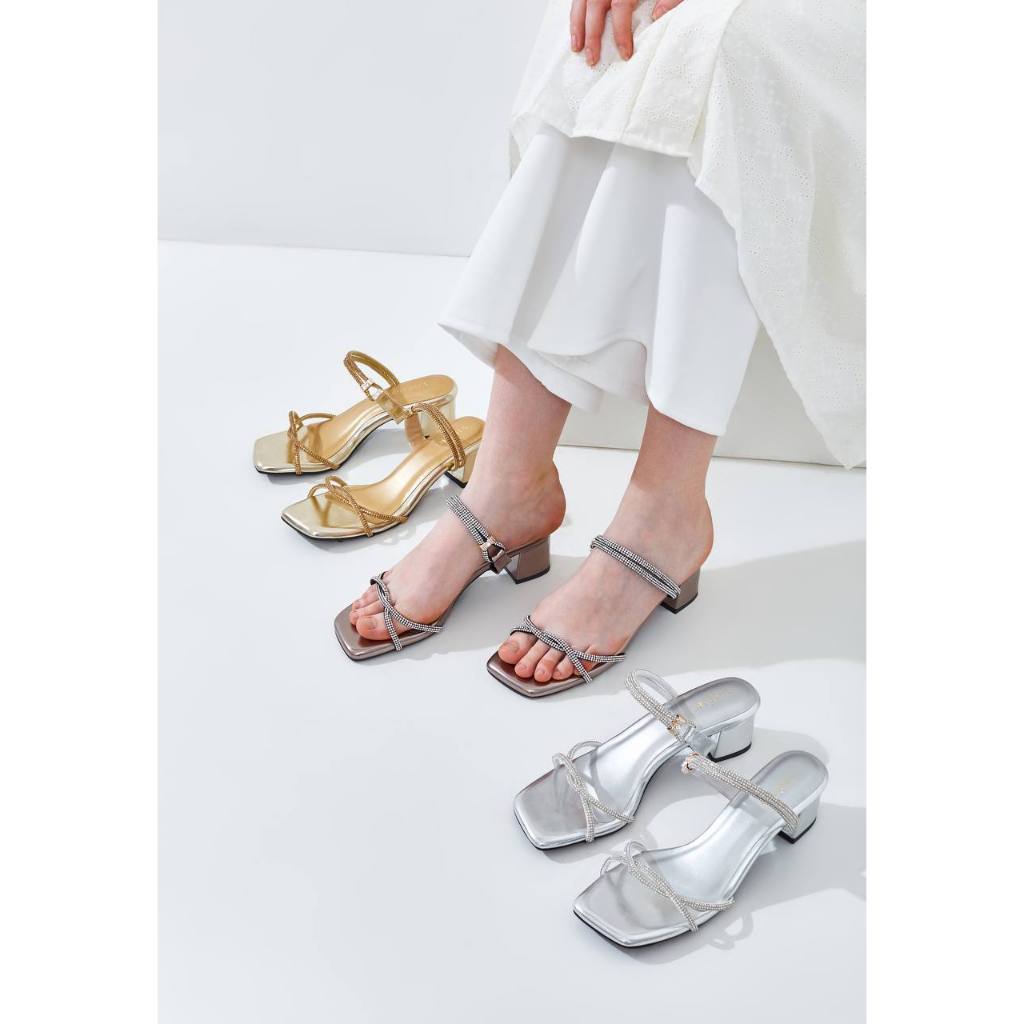 Vimemo Sadiya - High Heels Pesta Kondangan Tali Diamond 5cm