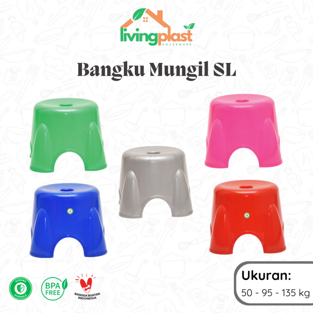 Bangku Mungil SL / Bangku Jongkok Plastik / Bangku Mini Tebal / Kursi Jongkok / Bangku Plastik