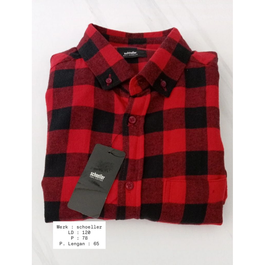 Kemeja Flanel Lengan Panjang merk SCHOELLER (New) Original