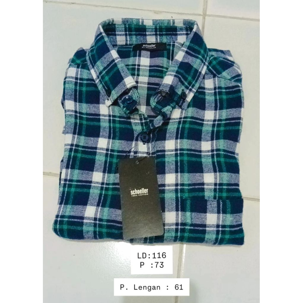 Kemeja Flanel lengan panjang merk SCHOELLER (New) original
