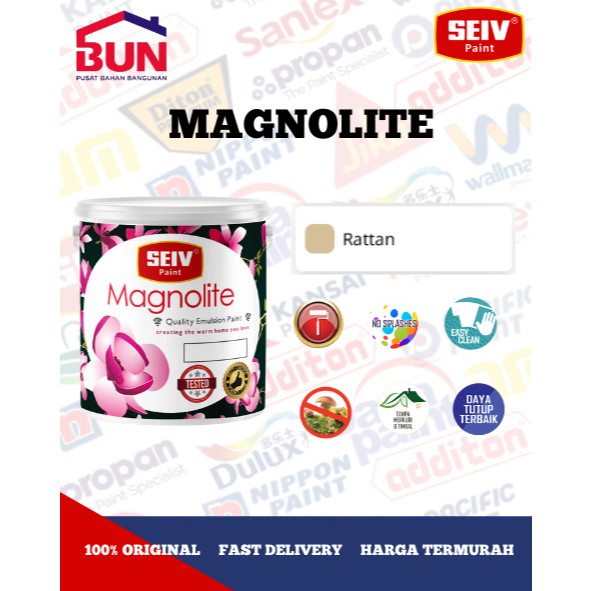 SEIV Magnolite Cat Tembok Interior kemasan 5kg - RATTAN