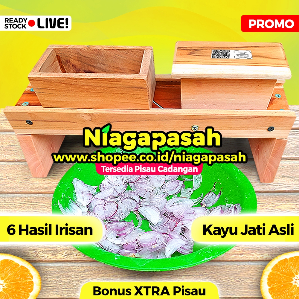 Pengiris Bawang & Keripik Ukuran Jumbo - Kayu Jati
