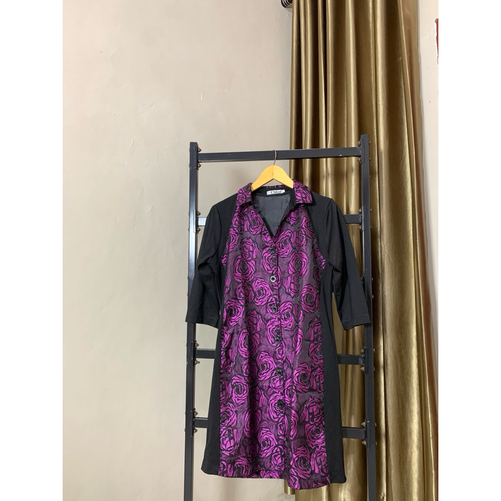 Chloe Tunic Bunga Ungu/ dress chloe/tunik chloe/tunic chloe