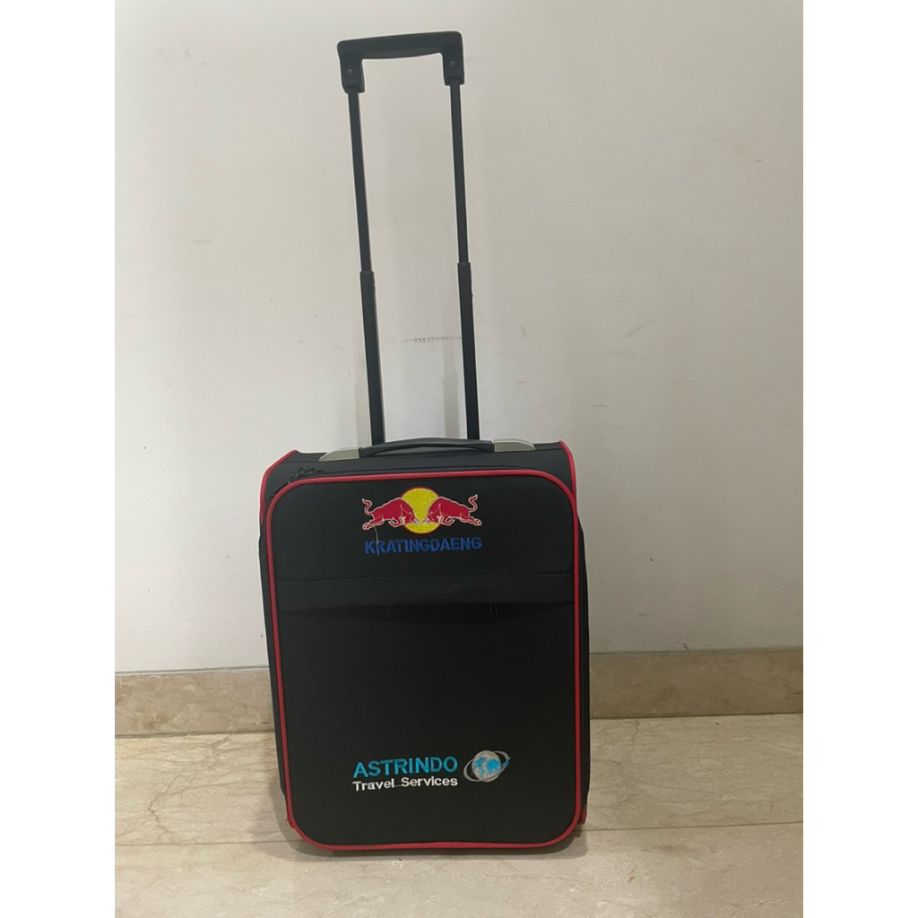 new bukan preloved Koper kain kabin cabin luggage suitcase untuk traveling black hitam