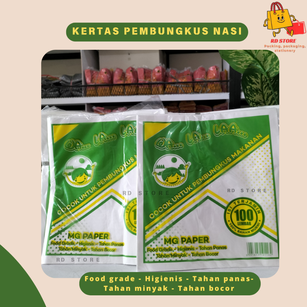 Kertas pembungkus nasi KFC / Kertas nasi KFC / Kertas pembungkus nasi walala isi 100 lbr/ Kertas KFC