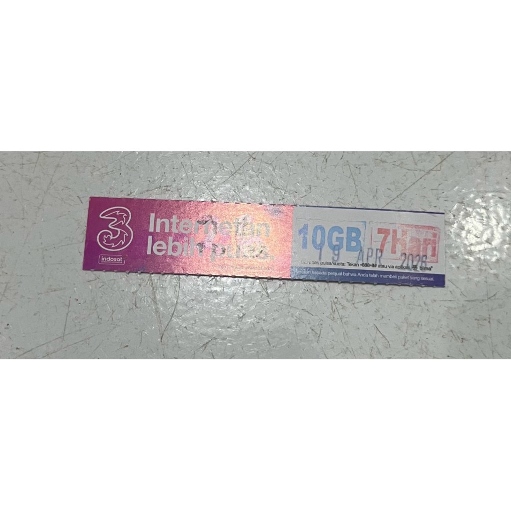 Voucher Kuota 3 10gb 7hari