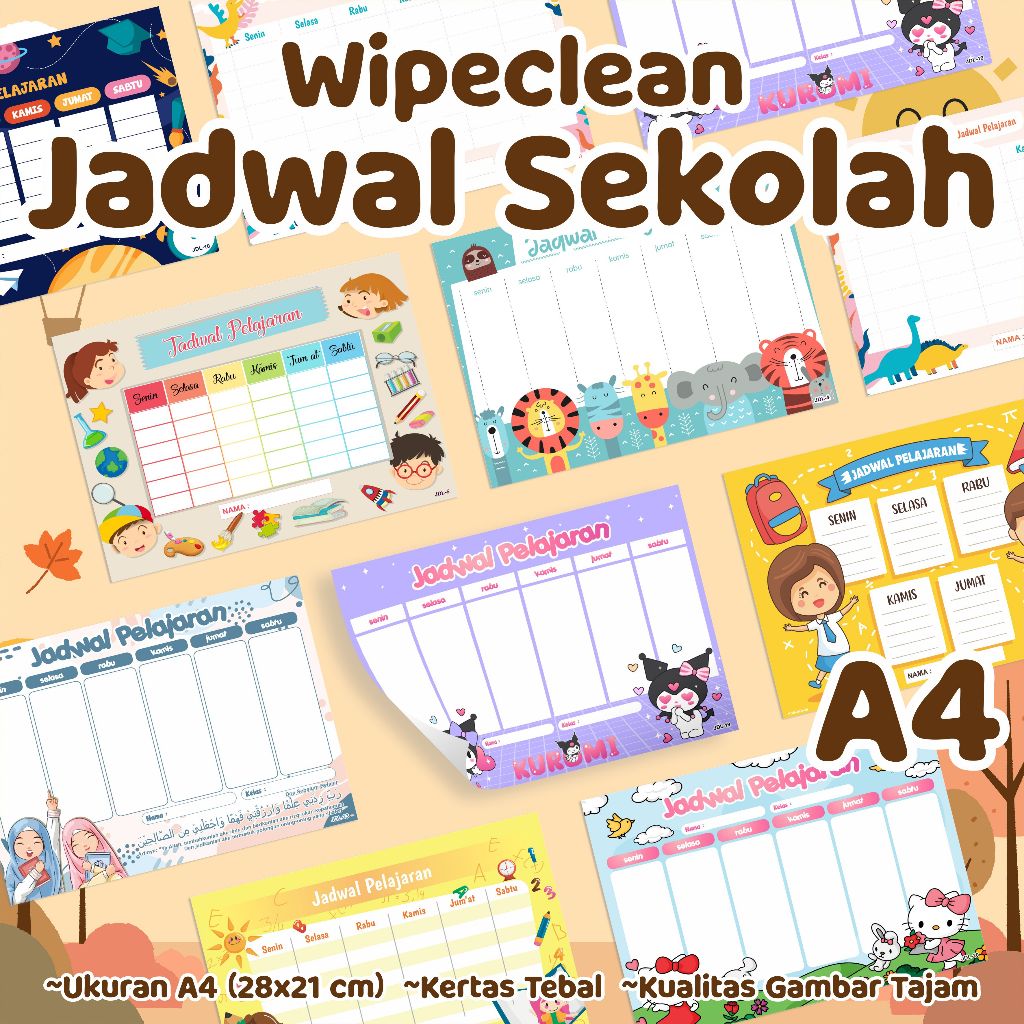 

Poster JADWAL PELAJARAN wipe clean - Poster sekolah jadwal pelajaran bisa di hapus